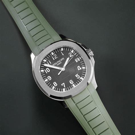 patek philippe aquanaut green rubber strap|patek philippe aquanaut quartz.